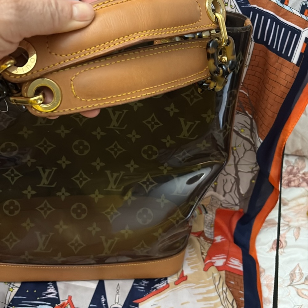 Louis Vuitton Transparent Monogram Tote with Brown Accents- used - Picture 3 of 12